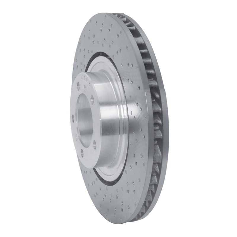 Porsche 911 Brake Rotor (1) - Front, Left - R1 Concepts - GEOMET, Drilled, Hi-Carbon Alloy - `15-`17